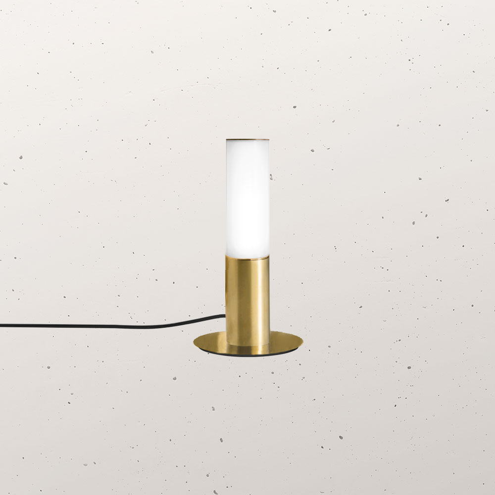 Table Fanale Lamps Ceramic and Il Brass |